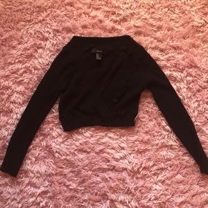 Forever 21 Black Sweater Crop Top
